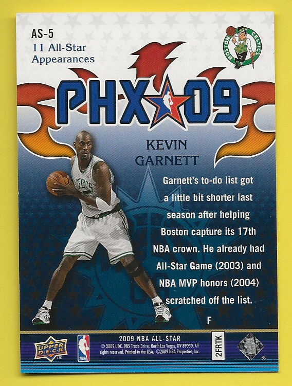 2009 Upper Deck All Star Game (Phoenix) Kevin Garnett