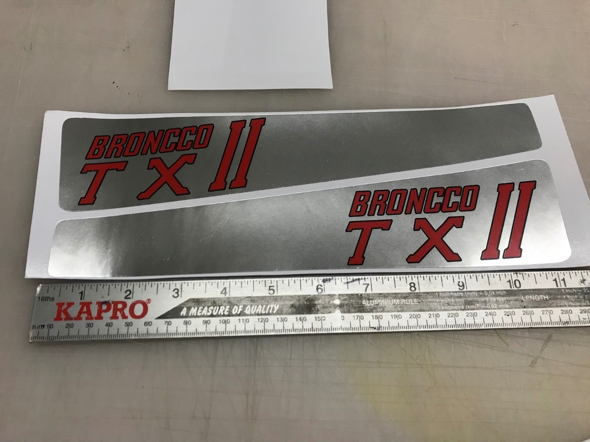 Broncco TXll Chrome tank decals mini bike minibike decal sticker