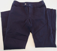 Chaps Navy Blue Flat Front Mid Rise Comfort Stretch Casual Dress Pants SIze 8P