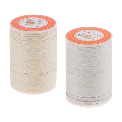 2 Spulen Nähen Gewachst Faden 0,45 mm rund für Leder Basteln DIY, Polyester, gewachst