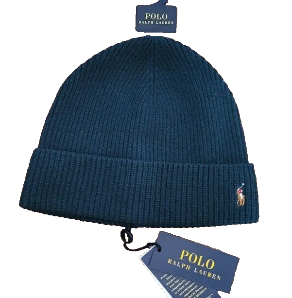 Polo Ralph Lauren Uomo Verde 354 Beanie Firma Multicolore Ricamato Pony