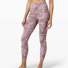 Lululemon Align Pant II 25" Camo Pink Multi Size 4