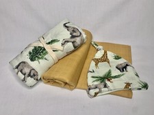Extra large Safari Muslin/swaddle baby blanket, Safari theme Newborn baby beanie