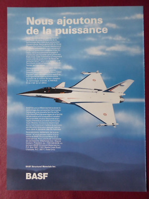 3/1987 PUB BASF STRUCTURE MATERIALS DASSAULT RAFALE A COMPOSITES FRENCH AD