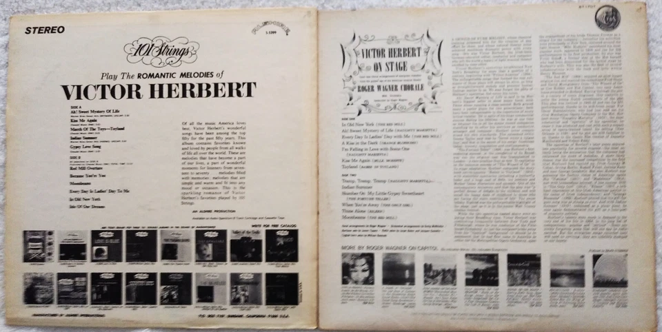 VICTOR HERBERT - ON STAGE & 101 Strings play Victor Herbert - 2 Lot of Vinyl LPs - Image 2 of 3