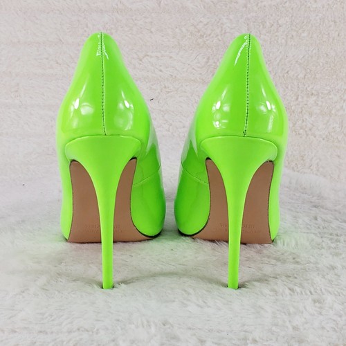 Fabulous Bright Lime Yellow Pointy Toe High Heel Pumps 7-11 - Picture 6 of 9