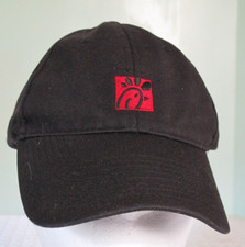 Chick-fil-A Hat Logo Cap Black Hat Employee Strapback Adjustable Size Oobe