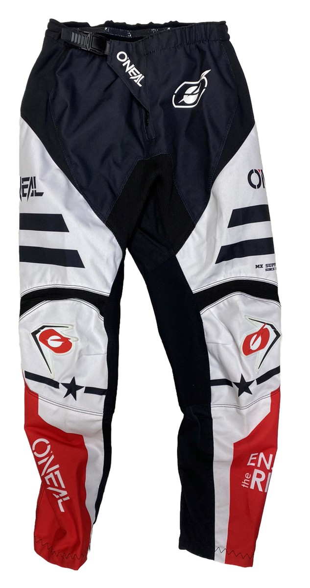 O'Neal Element Squadron Pants WHT/BLK Youth Size: 12/14-26” PN