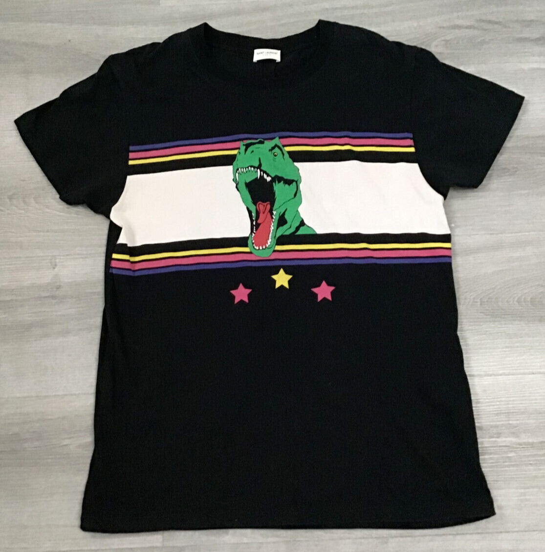 Saint Laurent Paris 'T-Rex Dino' T-Shirt - Size Medium (p2p 19