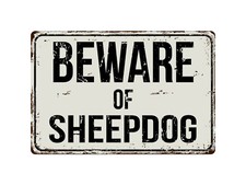 503VS Beware Of Sheepdog 8 "x 12" Vintage Aluminum Retro Metal Sign
