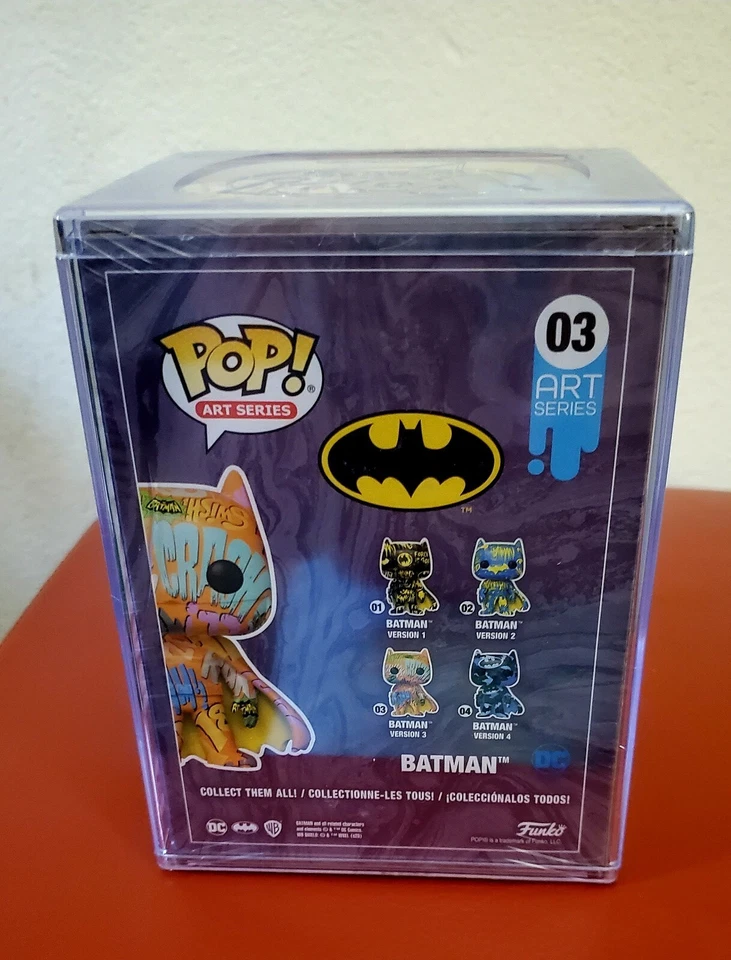 Batman - Orange Artist Series Batman Exclusive DC Funko Figure W Protector - Image 4 of 4
