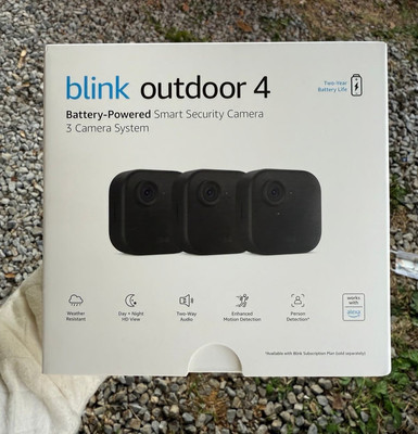 Blink Outdoor 4 1080p Wi-Fi 3 - Camera Smart Security System - Black (Brand New)