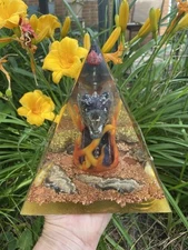 "Dragons Fire" Handmad XL Orgonite Pyramid 