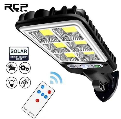 RCP Waterproof Solar Light for Outdoor Street Wall Yard Lamp w/ Remote Control