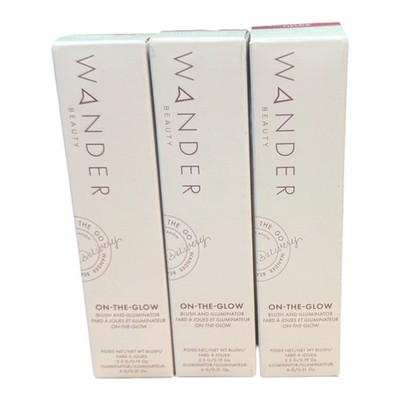 Wander Beauty On the Glow Blush and Illuminator Strawberry Fields Nude Glow NIB