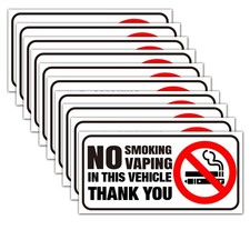 10 No Smoking Vaping Stickers for Homes, Vehicles, 3x1.5 inches, Greener