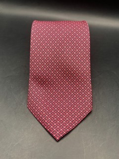 Recent Brioni Burgundy Printed Silk Woven Neck Tie Excellent Condition EUC