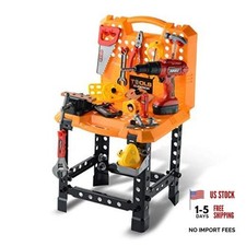 Kids Tool Bench with Realistic Kids Drill 82pcs Toddler Tool Set Toy Workbench