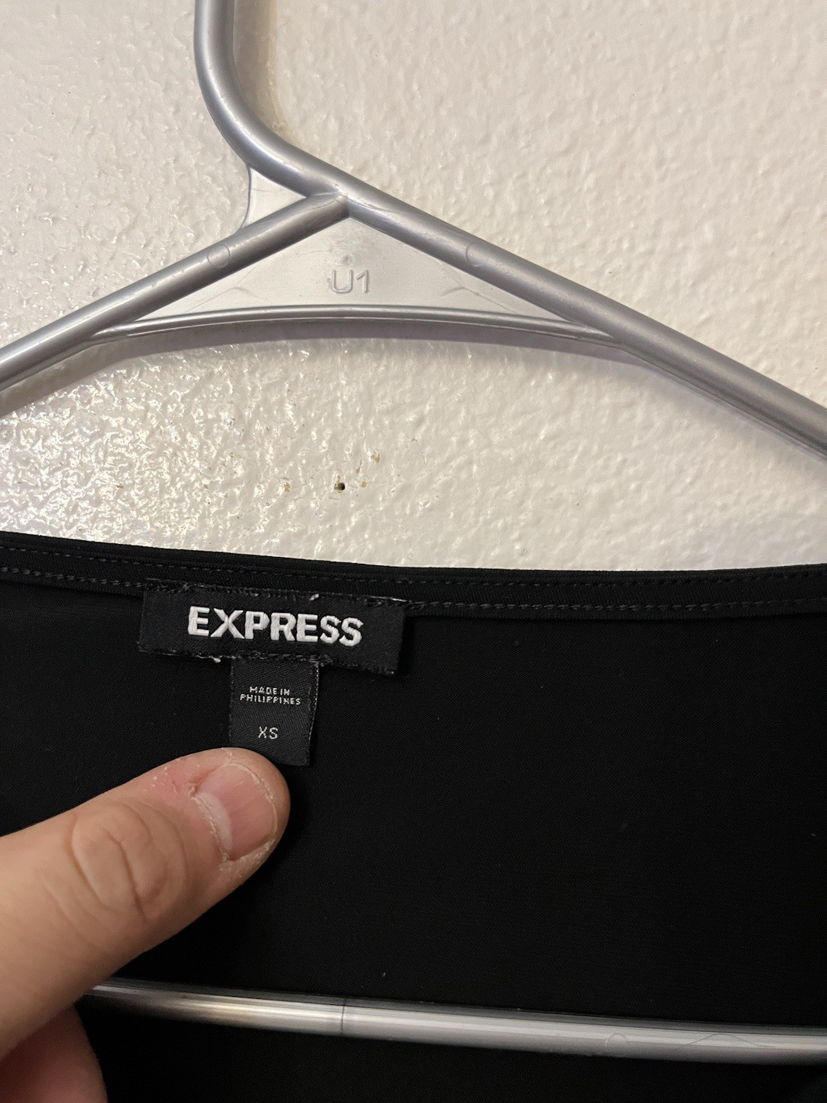 Express Black Solid Long Sleeve Wrap Tie Waist Bl… - image 3