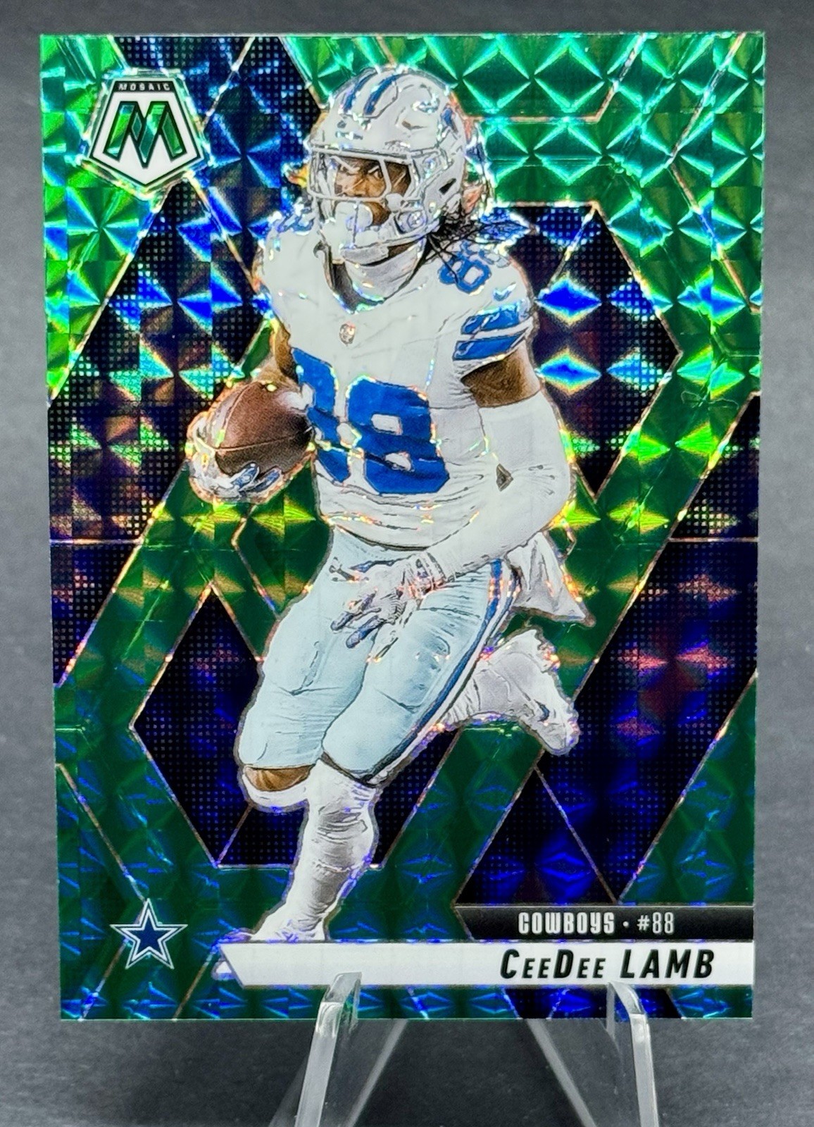 2025 Panini Mosaic CeeDee Lamb Green Mosaic Prizm #209 Dallas Cowboys