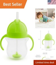 7oz Toddler Sippy Cup - Green Weighted Straw for On-the-Go Convenience
