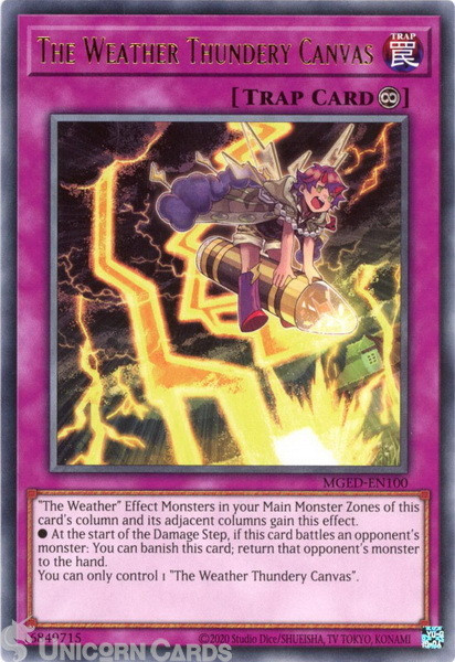 MGED-EN100 The Weather Thundery Canvas Rare UNL Edition Mint YuGiOh Card