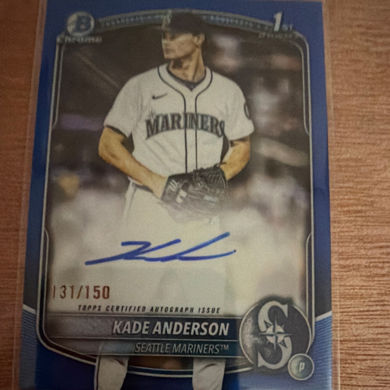 Topps 2025 Bowman Draft Kade Anderson Mariners Chrome Blue Refractor #/150 Auto