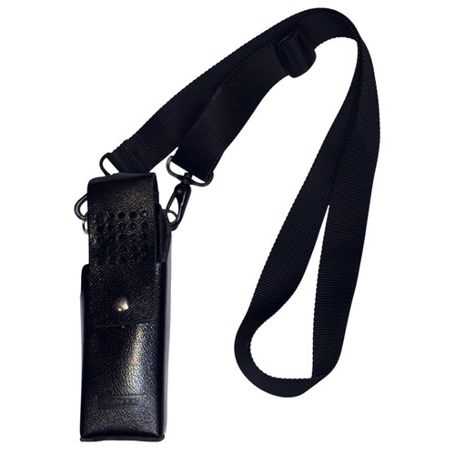 Bendix King Leather Radio Holster Case w/Strap D-Rings Black Duty ~ Unused?