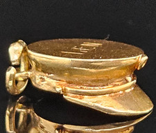Oro 14K Sloan CAPITANES SOMBRERO Dije Colgante 3D Almirante Marina Cabo Guardia Costera