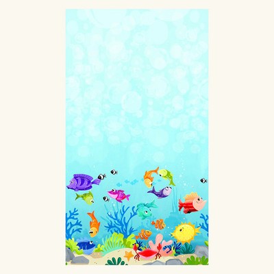 CLOTHWORKS - Under The Sea by Susybee - Border - Panel - Light Blue - PL1425