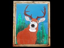 IJ31102 FANTASTIC VINTAGE 1983 ***BIG BULL ELK*** SOLID BRASS BELT BUCKLE