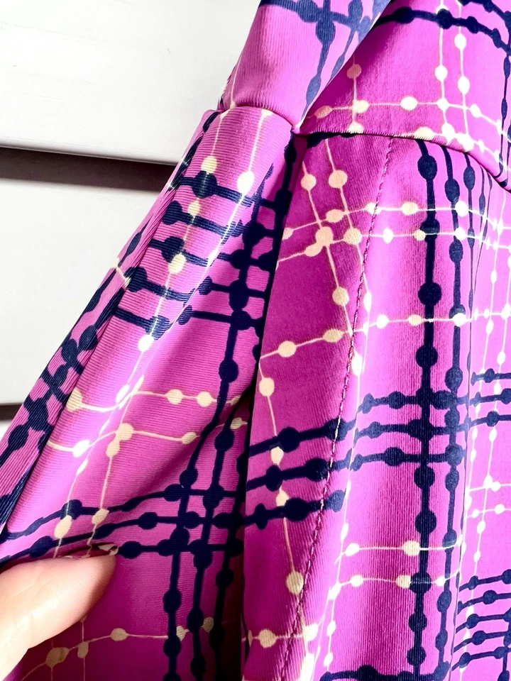 Плиссированные шорты для гольфа пиклбола в клетку Katherine Way Scottsdale размер средний розовый - Изображение 4 из 4