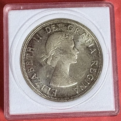 1964 Canadian Dollar, 80% Silver, Uncirculated, Tarnished
