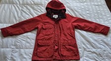 Vintage Woolrich Woman Medium Red Plaid Wool Lined Barn Chore Utility Jacket USA