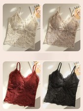 For Layering Lace Camisole Vacation Polyester Regular Length Pure Color