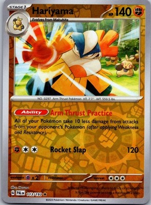 TCG Pokemon Karte Englisch Hariyama 113/193 PAL Reverse Holo  Paldea Evolved