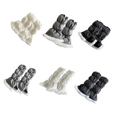 Winter Padded Plush Hem Leg Warmer for Women Insulated Puffer Boot Covers Socks
