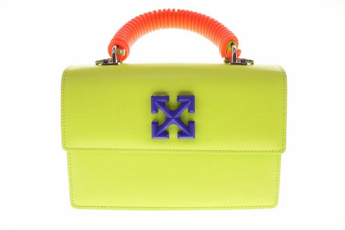 OFF-WHITE GREEN JITNEY 1.4 LEATHER SHOULDER BAG Jitney leather shoulder bag