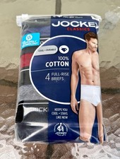 NEW IN BAG Men  s 4-Pack Jockey Classics Full Rise Cotton Brief Underwear Size 40