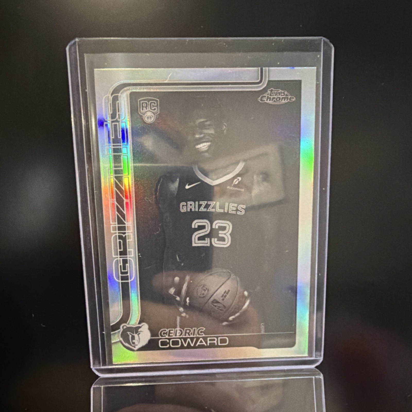 Topps 2025-26 Chrome Cedric Coward #261 Rookie Negative Refractor