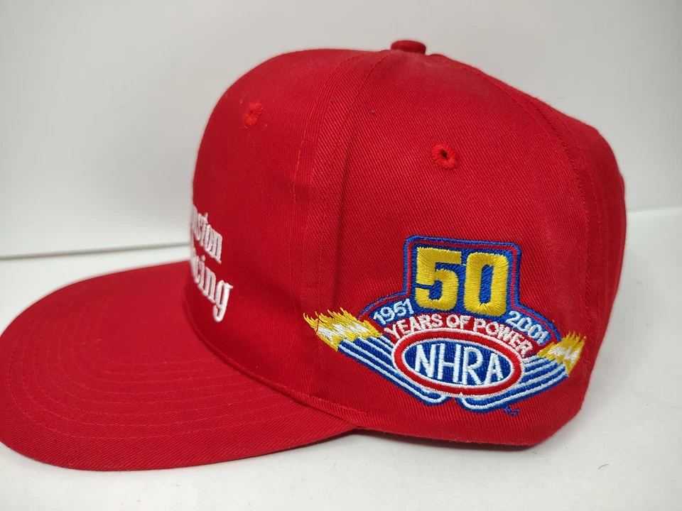 NHRA Winston Drag Racing Snapback Gorra Gorra De Colección Y2K 50 Años Parche Rojo Foto 2 de 4