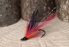  3 x cascade Salmon Flies Black Osprey Doubles size 10