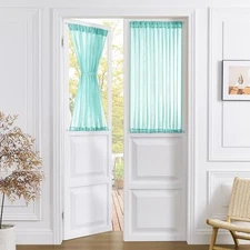  Small Sheer Door Curtain Closet Linen Textured Curtain Sheers Doorway Light 