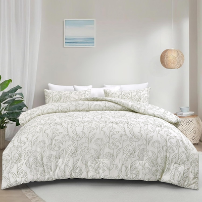 #ad #ad King Cotton Printed Comforter Set Soft Lightweight amp; All Season Bedding $99.99