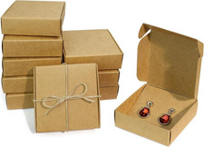 50 Pack Bulk Jewelry Gift Boxes, 3.5X3.5X2 Inch Kraft Paper Gift Wrapping Boxes