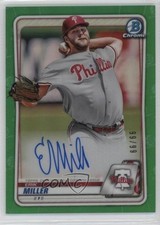 2020 Bowman Chrome Prospect Green Refractor /99 Erik Miller #CPA-EM Auto 4z8