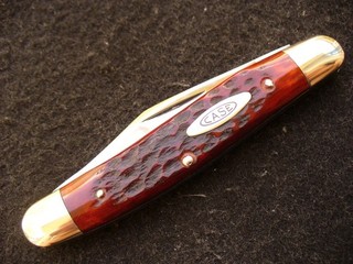 Vintage Case XX USA 06247 Pretty Red Bone Big Pen Knife 6 dot 1974 Exc