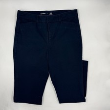 Old Navy Womens Pixie Pants Size 8 Navy Cotton Blend Secret Smooth Pockets Ankle