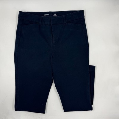 Old Navy Womens Pixie Pants Size 8 Navy Cotton Blend Secret Smooth Pockets Ankle