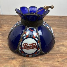 *RARE* Vintage Pepsi Cola "Tiffany Stained Glass" (Plastic) Hanging Lamp Light